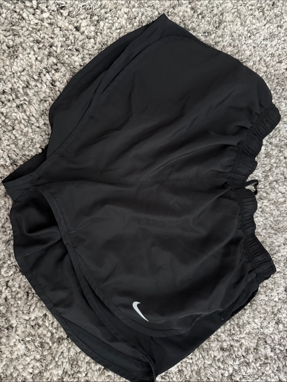 Nike Black Athletic Running Shorts with Dri-FIT Swoosh